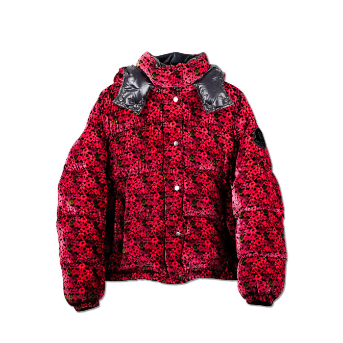 Moncler Daos Hooded Down Velvet Floral Jacket (3)