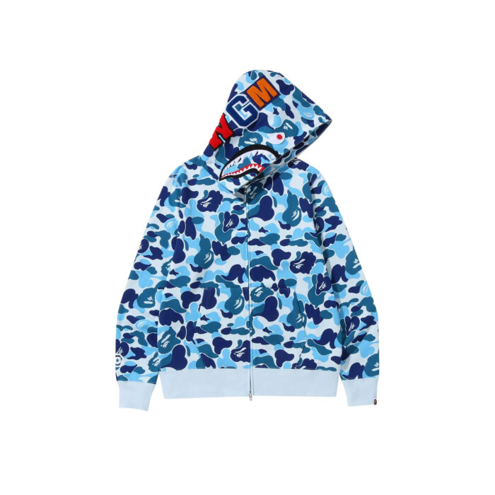 BAPE ABC Camo Shark Full Zip Hoodie Blue
