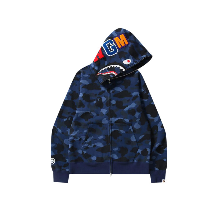 BAPE Color Camo Shark Full Zip Hoodie Blue